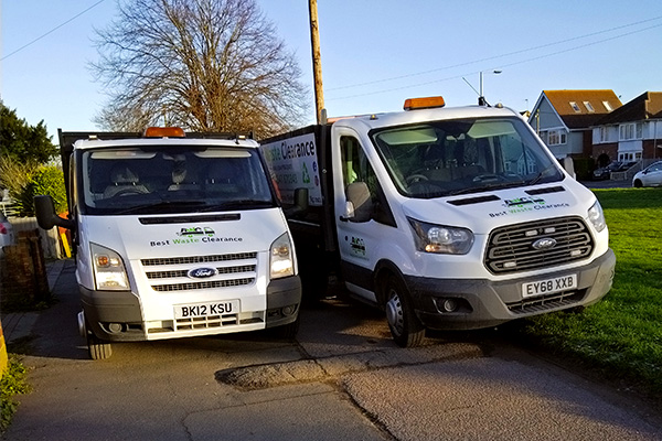 Two of Best Waste Clearance's trucks.